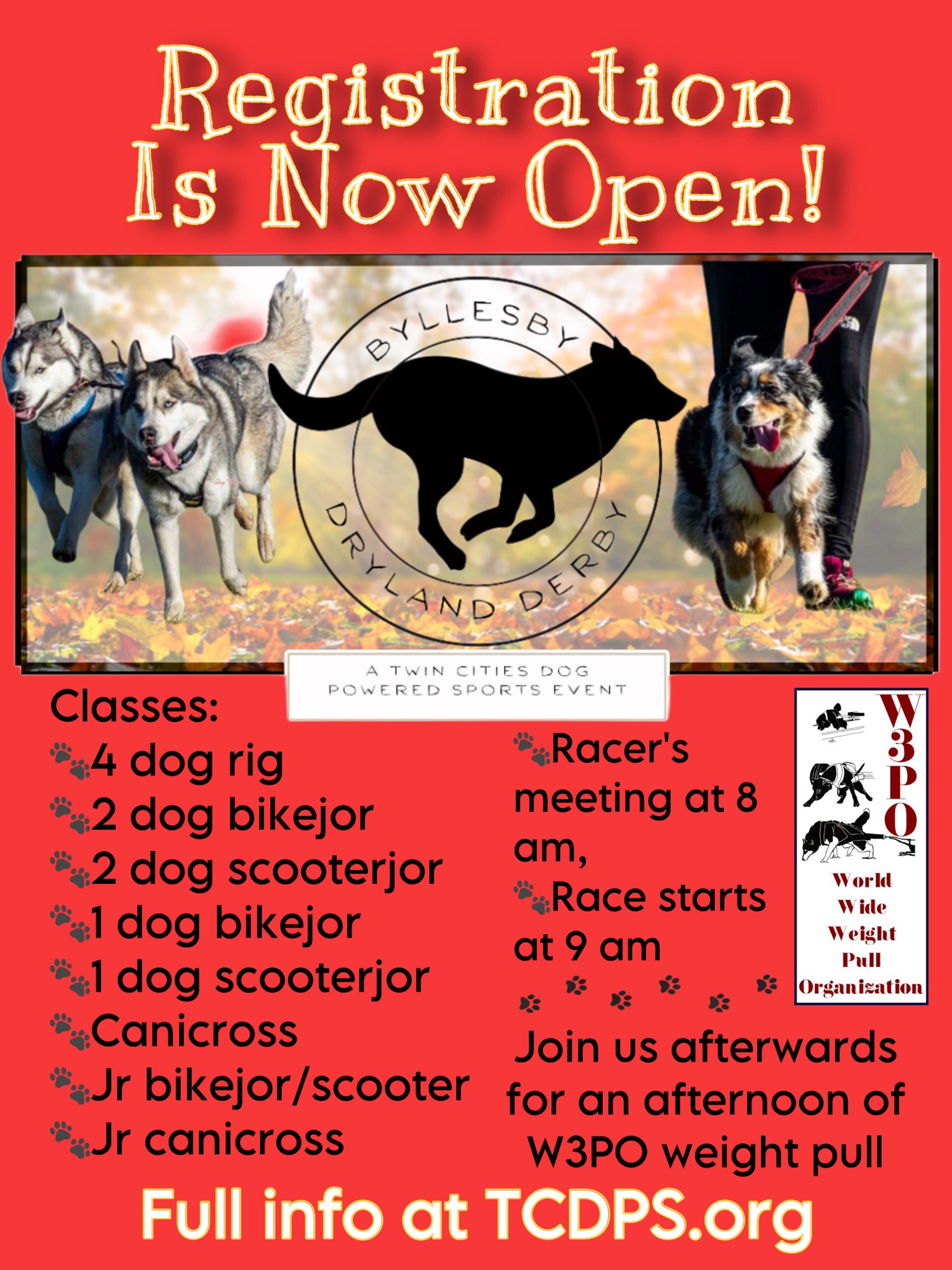 Registration is now open! – Twin Cities Dog Powered Sports Club
